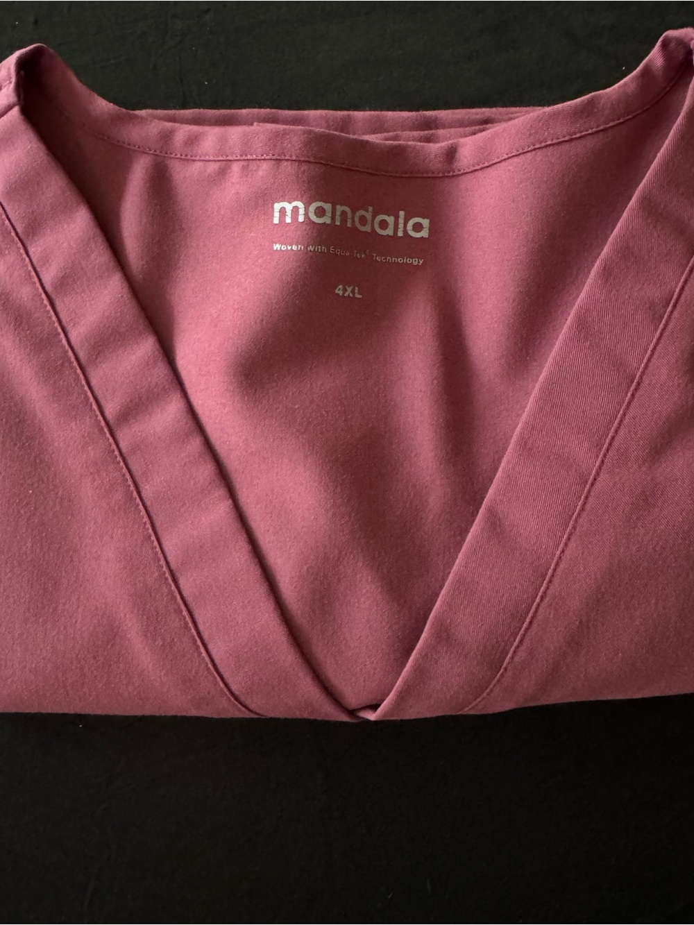 Mandala Women's V-Neck Scrub Top in Dusty Rose - 4XL